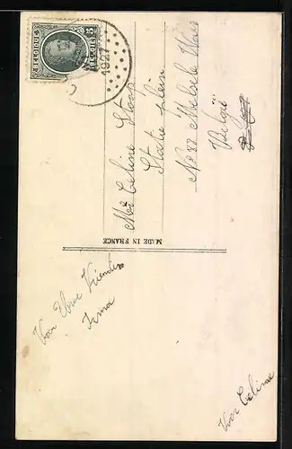 AK Paar zu zweit beim Fahrradfahren