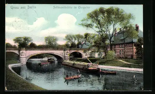 AK Berlin, Schleusenbrücke im Tiergarten