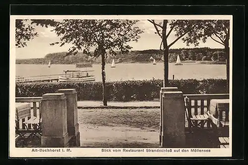 AK Alt-Buchhorst i. M., Blick vom Restaurant Strandschloss auf den Möllensee