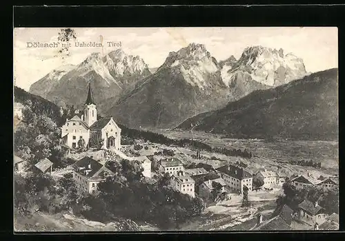Künstler-AK Dölsach, Totalansicht mit Unholden