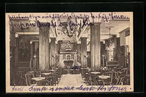 AK Magdeburg, Schloss-Cafe, Breiteweg 30, Innenansicht