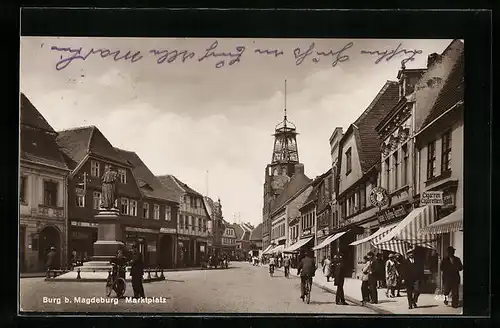 AK Burg, Geschäfte am Marktplatz