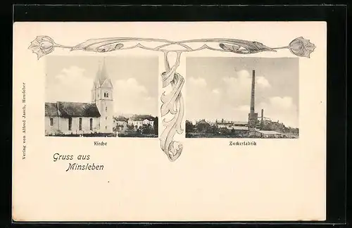 AK Minsleben, Zuckerfabrik und Kirche