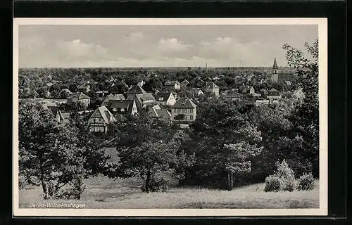 AK Berlin-Wilhelmshagen, Ortsansicht von der Wiese aus