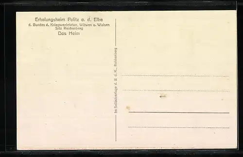 AK Politz a. Elbe, Erholungsheim d. Bundes d. Kriegsverletzten, Witwen und Waisen