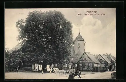AK Preetz, Alte Linde mit Stadtkirche