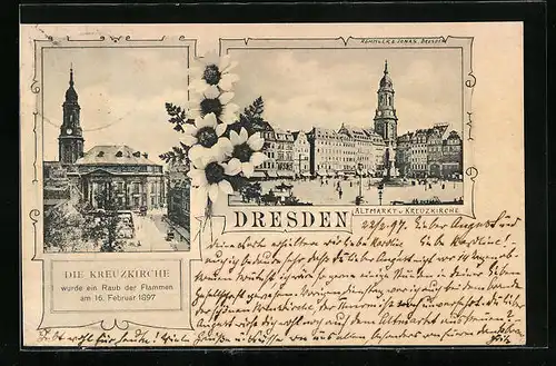AK Dresden, Altmarkt und Kreuzkirche