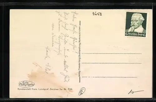 AK Markneukirchen, Schwimmbad mit Unterkunftshaus