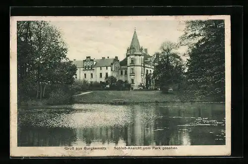 AK Burgkemnitz, Schloss-Ansicht vom Park gesehen