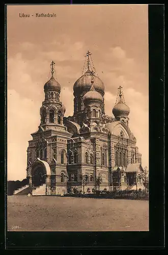 AK Libau, Blick zur Kathedrale