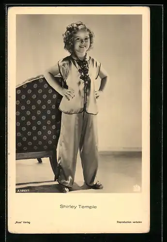 AK Schauspielerin Shirley Temple im Schlafanzug