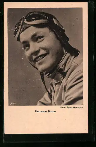 AK Schauspieler Hermann Braun als Flieger