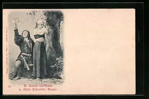 AK Schauspieler B. Rudolf Christians und Stella Hohenfels-Berger