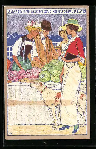Künstler-AK Bern, Landes-Ausstellung 1914, Gemüse und Gartenbau