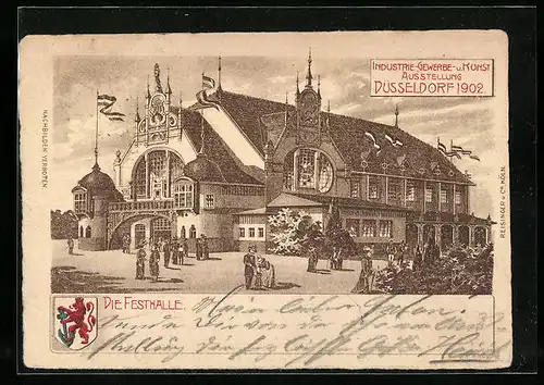 Lithographie Düsseldorf, Industrie-Gewerbe- und Kunst-Ausstellung 1902, Festhalle