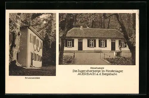 AK Auerbach /Bergstrasse, Jugendherberge Hexenhalsje im Fürstenlager, Brunnennixe