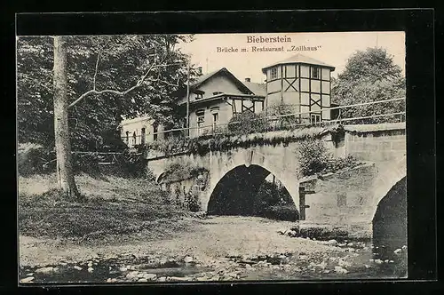 AK Bieberstein, Brücke mit Restaurant Zollhaus