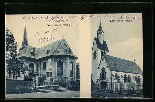 AK Bischofsheim, Evangelische und Katholische Kirche
