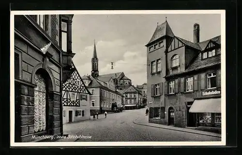 AK Münchberg, Partie in der inneren Bahnhofstrasse