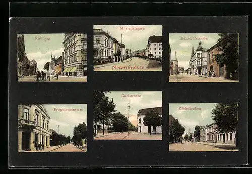 AK Neumünster, Strasse Kuhberg, Bahnhofstrasse, Marienstrasse