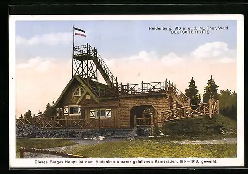 AK Heidenberg, Deutsche Hütte mit Reichsfahne