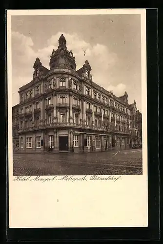 AK Düsseldorf, Hotel Monopol-Metropole mit Strassenpartie