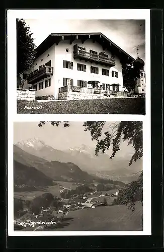 AK Berchtesgaden, Ortsansicht aus der Vogelschau und Auerwirt