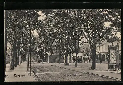 AK Harburg, Buxtehuderstrasse mit Gastwirtschaft