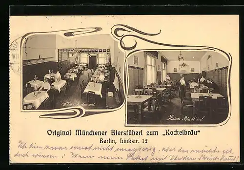 AK Berlin, Original Münchener Bierstüberl zum Kochelbräu, Linkstrasse 12