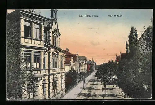 AK Landau i. Pfalz, Mahlastrasse aus der Vogelschau