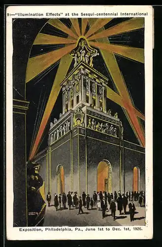 Künstler-AK Philadelphia, Pa., Exposition 1926, Illumination Effects at the Sesqui-centennial International