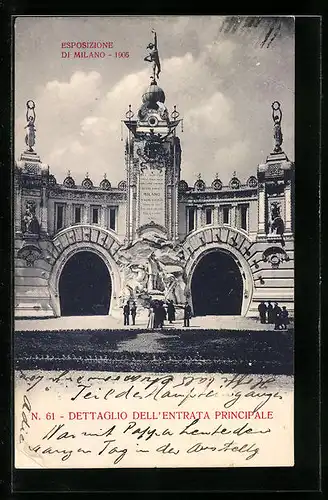 AK Milano, Esposizione 1906, Dettaglio dell` Entrata Principale