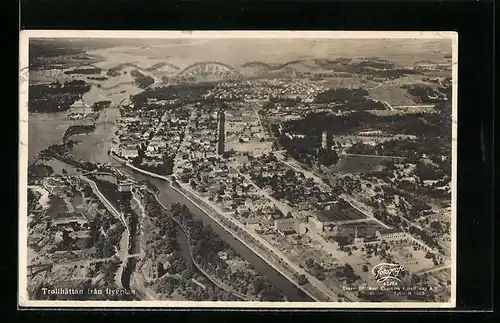 AK Trollhättan fran flygplan