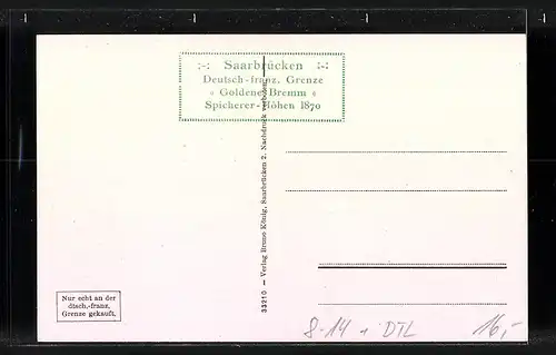AK Saarbrücken, Deutsch-französische Grenze, Restaurant mit , Grenzsoldaten