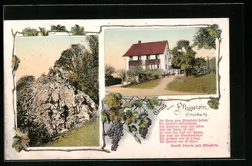 AK Erlenbach, Pflugstein mit Gasthaus
