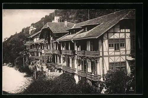 AK Gagra, Gasthof Garipsch mit Balkonen