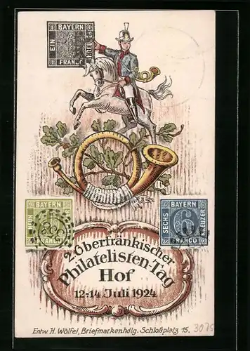 AK Hof a. Saale, 2. Oberfränkischer Philatelisten-Tag 1924
