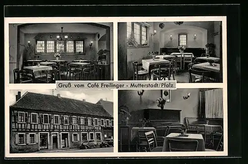 AK Mutterstadt /Pfalz, Vier Ansichten vom Cafè Freilinger