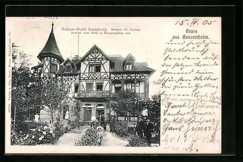 AK Gonsenheim, Schloss-Hotel Leniaberg von Ph. Lorenz