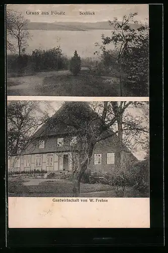AK Pönitz, Gasthaus von W. Frehse, Seeblick