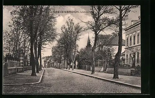 AK Grevenbroich, Lindenstrasse mit Bäumen