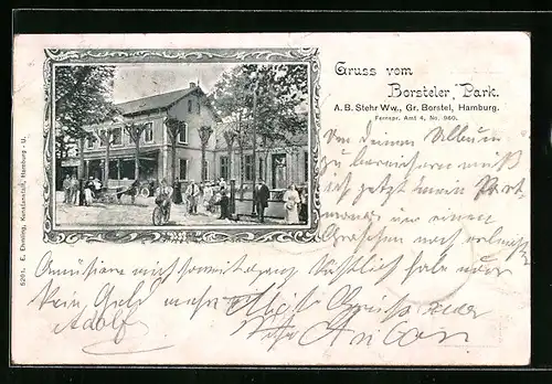AK Hamburg-Gr. Borstel, Gasthaus am Borsteler Park