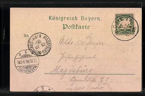 Lithographie Hof /Saale, Restaurant zum Labyrinth, Inneres, Thomas-Höhe