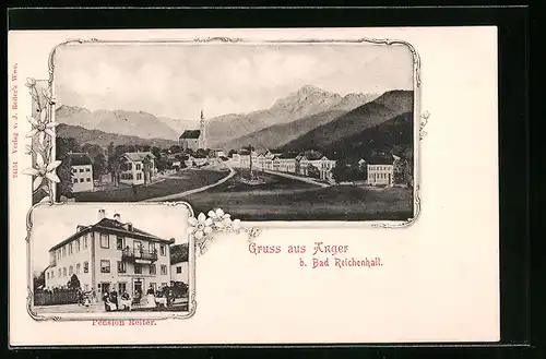 AK Anger bei Bad Reichenhall, Pension Reiter, Totalansicht