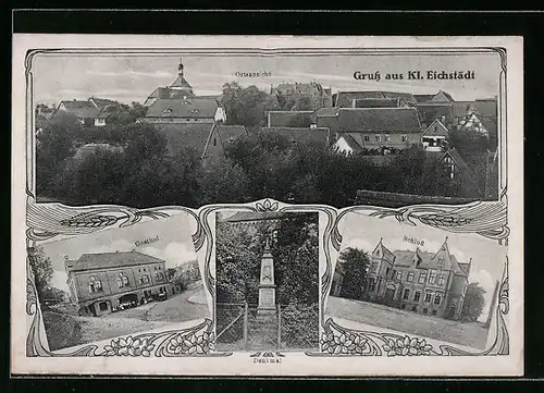 AK Klein Eichstädt, Gasthof, Schloss, Denkmal