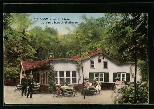 AK Potsdam, Uralte historische Waldschänke zu den Jägerschiessständen