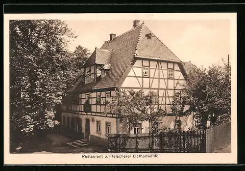 AK Lichtenwalde, Restaurant und Fleischerei, Bes.: Albert Kürschner