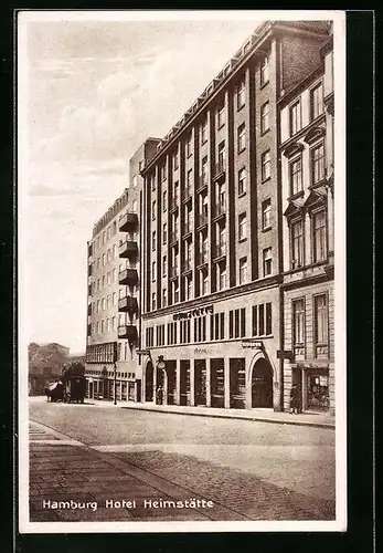 AK Hamburg-St.Georg, Hotel und Restaurant Heimstätte, Nagelsweg 10 /14