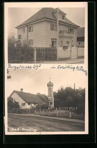 AK Bad Krailling, Haus Bergstrasse 29, Kirchturm