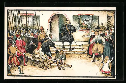 Künstler-AK Basel, Wettstein und Riehen Festspiel zur 400jährigen Vereinigungsfeier 1923